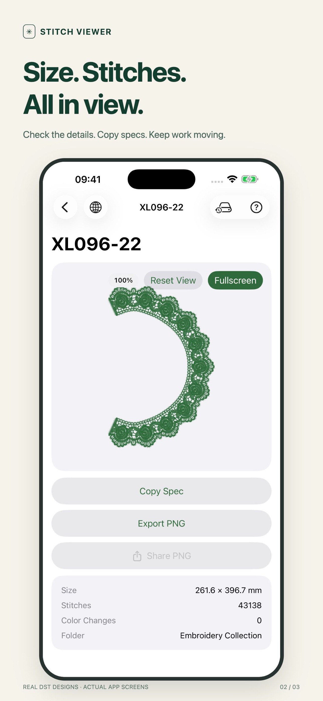 Stitch Viewer app screen 2
